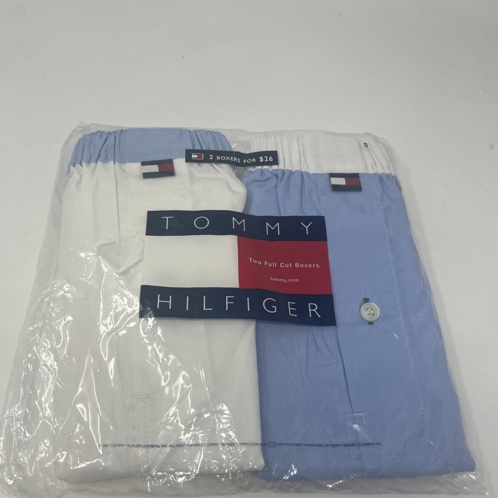 Vintage Tommy Hilfiger Full Cut Boxers 2-Pack Underwear Shorts Mens Small 2001
